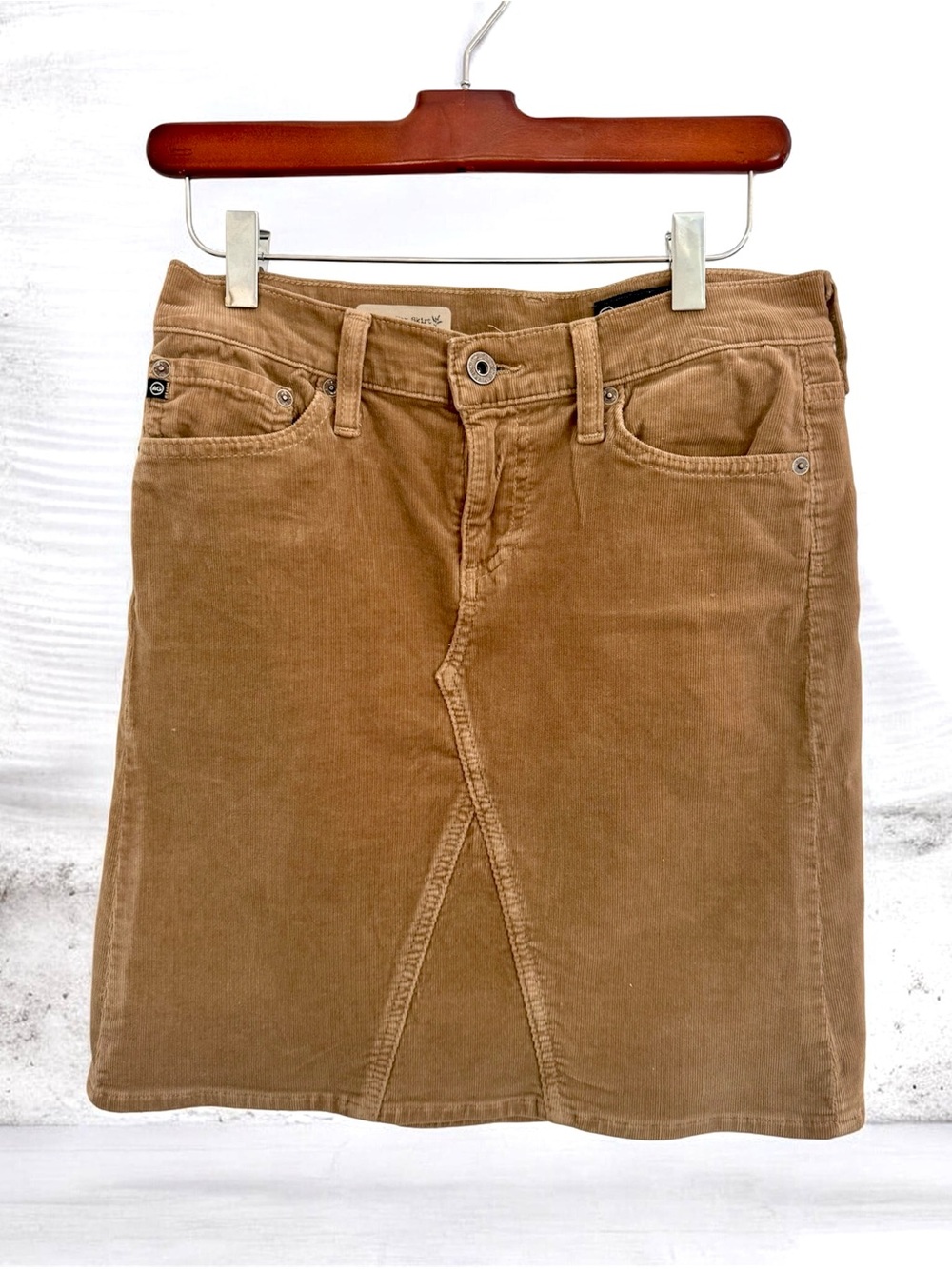 Anthropologie Tan Corduroy Mini Skirt size 26/ US4